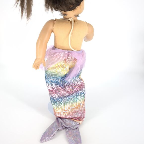 Unbranded Lilac, Blue, Green, Yellow, Red Silver Mermaid Tail for 18" Dolls -GUC - Picture 3 of 12